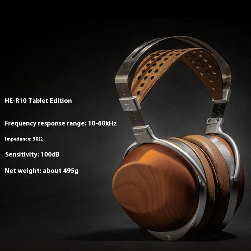 HIFIMAN HE-R10P Wired HiFi Headphones Flat Diaphragm Closed Flat Wooden Bowl Over Ear Monitor Earphone Customized Music Headset