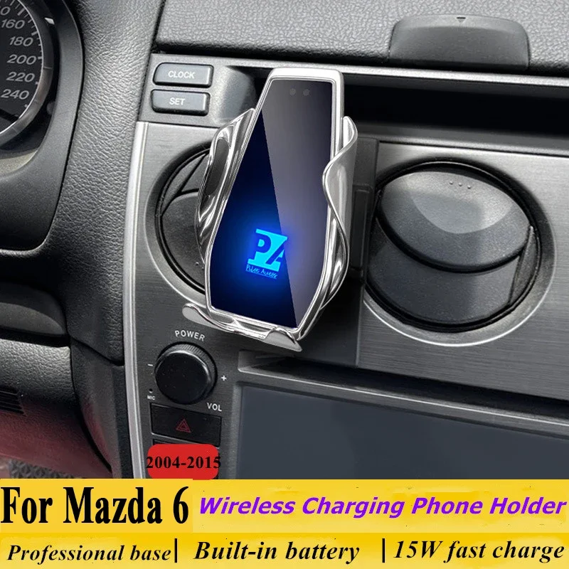 

2004-2015 For Mazda 6 Phone Holder Wireless Charger Car Mobile Phones Mount Navigation Bracket GPS Support 360 Rotating