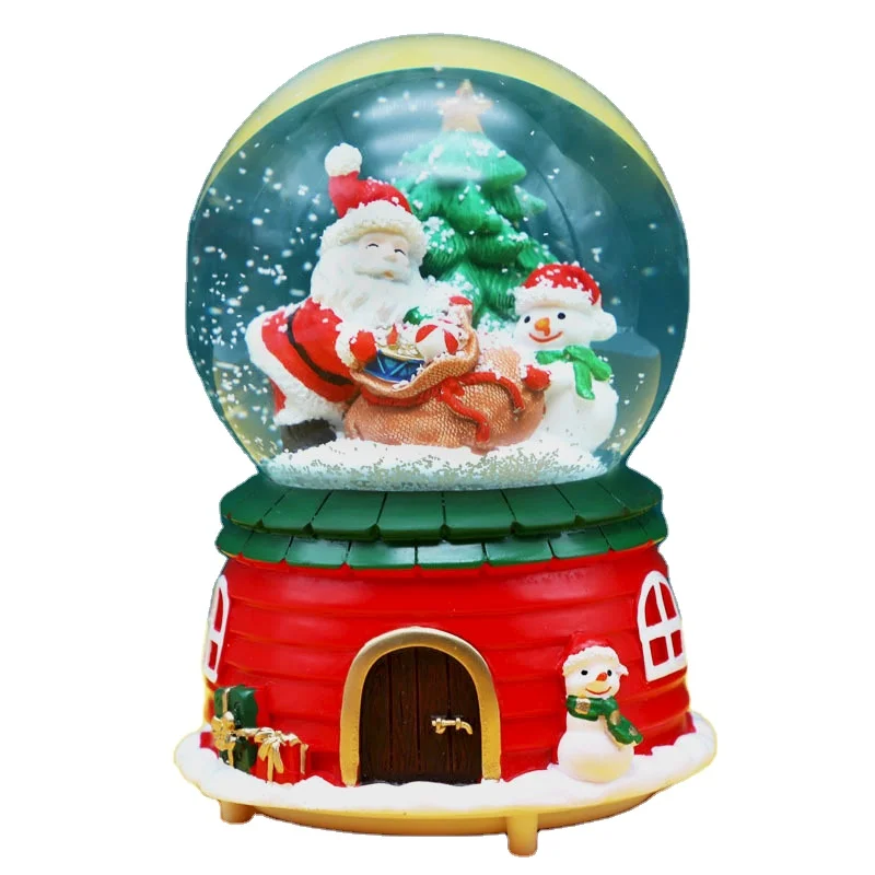 Christmas crystal ball snowman elk tabletop ornament rotating snowfall Christmas anniversary celebration Halloween