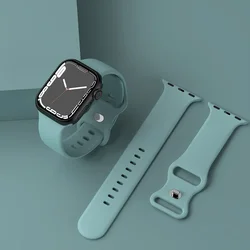 Silicone Strap For Apple Watch Band 44mm 40mm 45mm 41mm 49mm 42mm 38mm 44 mm bracelet iwatch series 9 7 se 3 4 5 6 8 Ultra band