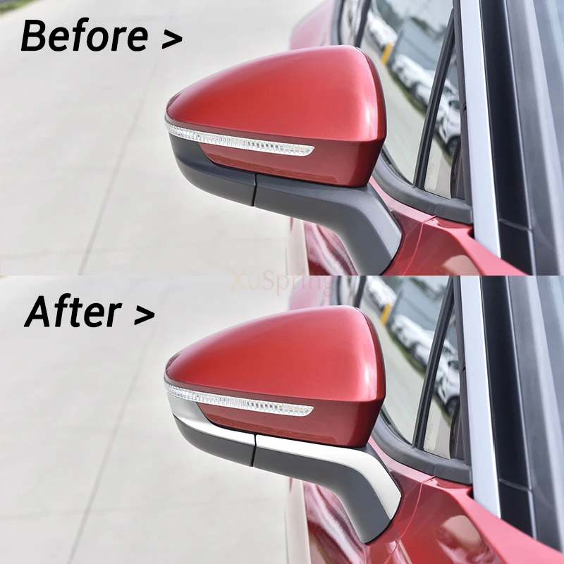 شرائط مرآة الرؤية الخلفية للسيارة لـ VW ID.4 x pro crozz gtx 2021 2022 2023 غطاء واقي زينة كروم ABS #2