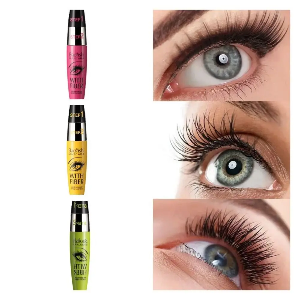 Eyes Beauty Waterproof Makeup Mascara Natural Long-lasting Waterproof Mascara Silicone Brush Non-blooming Eyelash Mascara Women