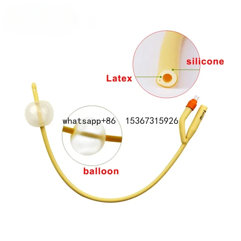 Medical 2Way Latex Foley Catheter Silicone Coated Urology with Plastic Valve Urethral Catheter big size fr28 FR30 CE FDA ISO