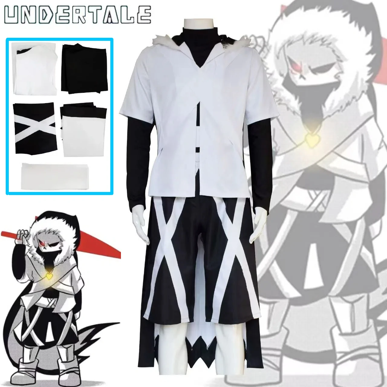 

Anime Game Undertale Cosplay Costume XTALE Cape Cross Sans Role-playing Halloween Cool Cape Cosplay Costumes