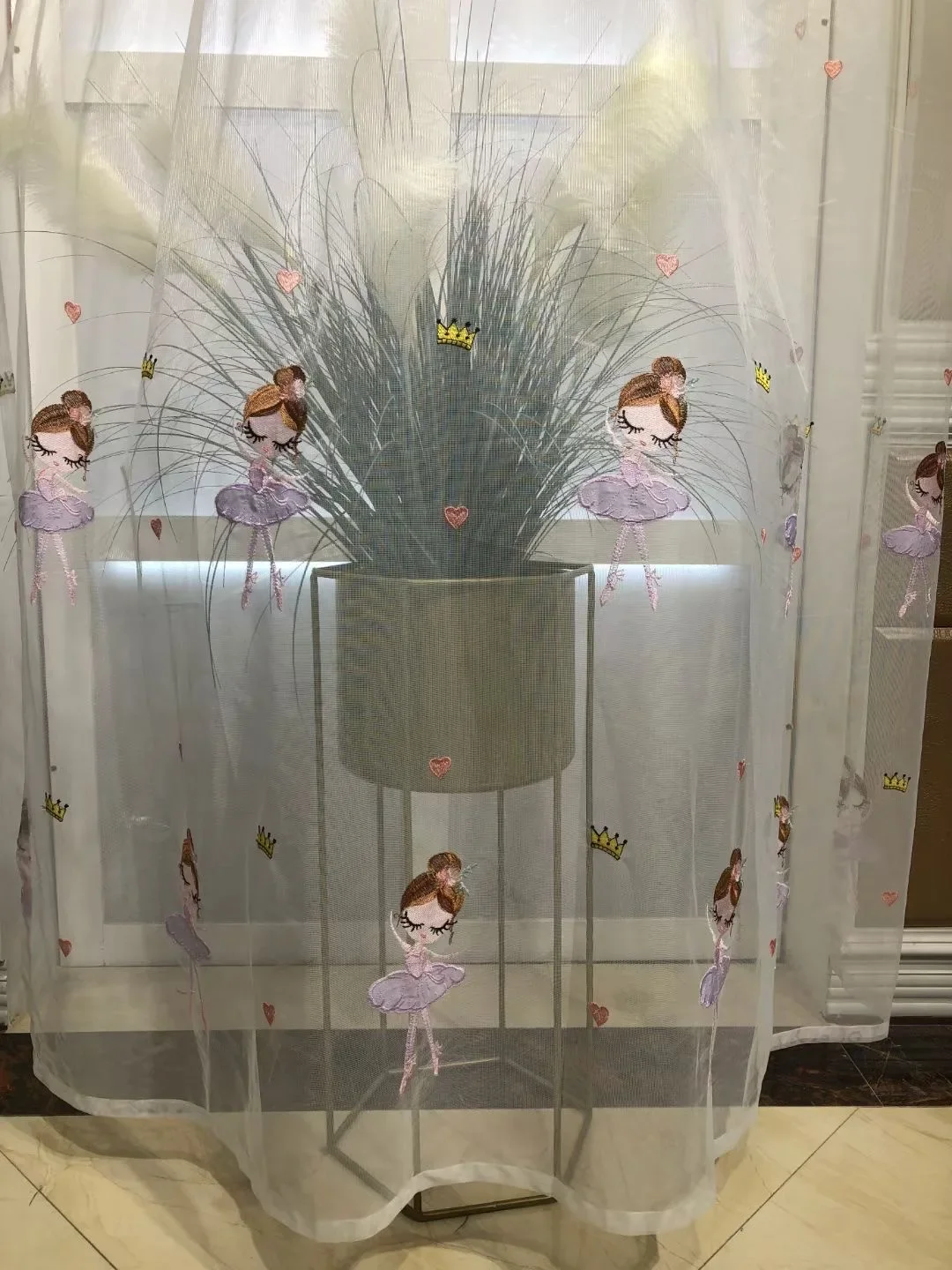 

Bedroom Room Gauze Curtain Boutique Embroidery Modern 1 PC Small Fresh Window Screen Dancing Girl Embroidered Curtain Girl