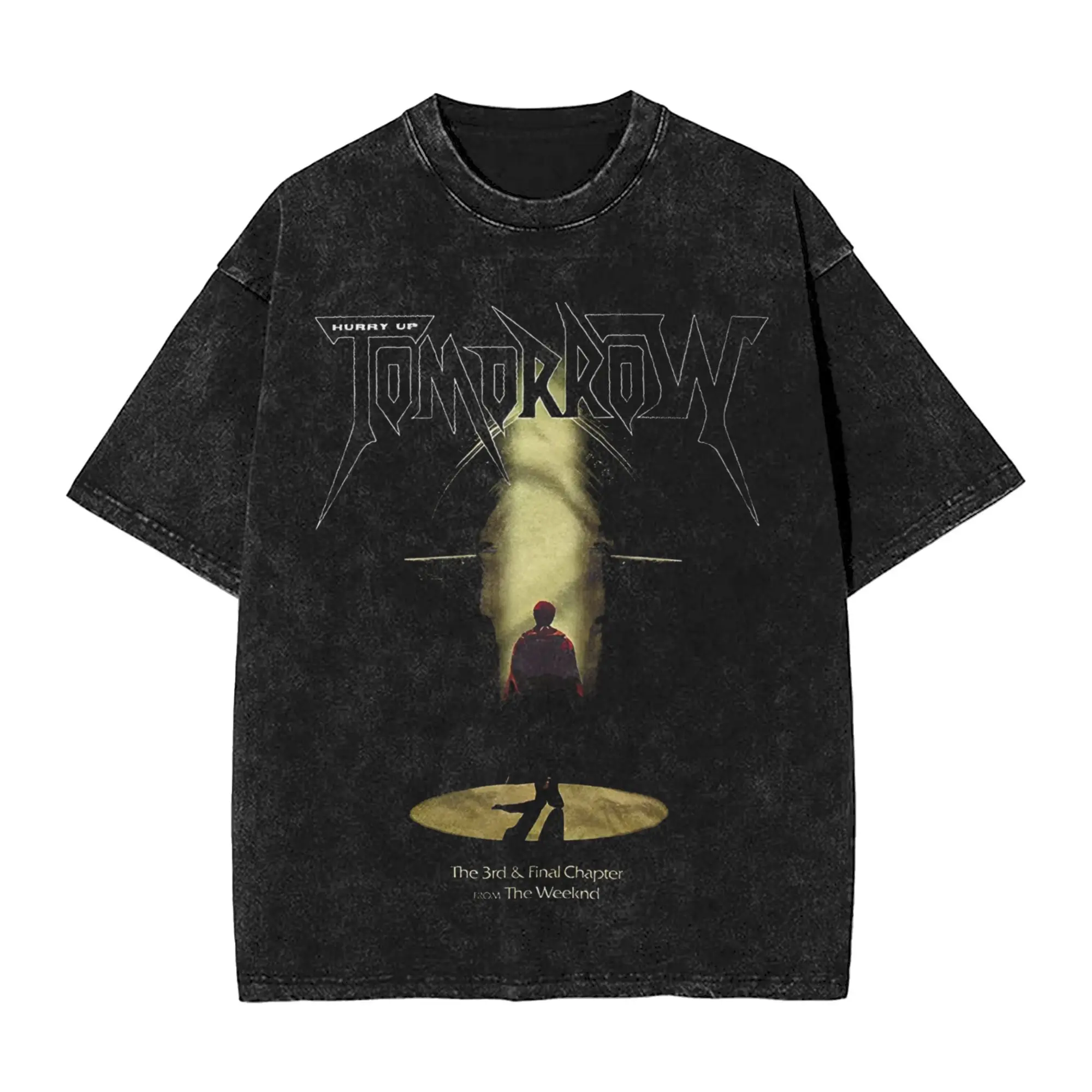 

The Weeknded T Shirts Hip Hop Washed Short Sleeve Oversize T-Shirts Hurry Up Tomorrow Album Vintage Men Women Streetwear Tees