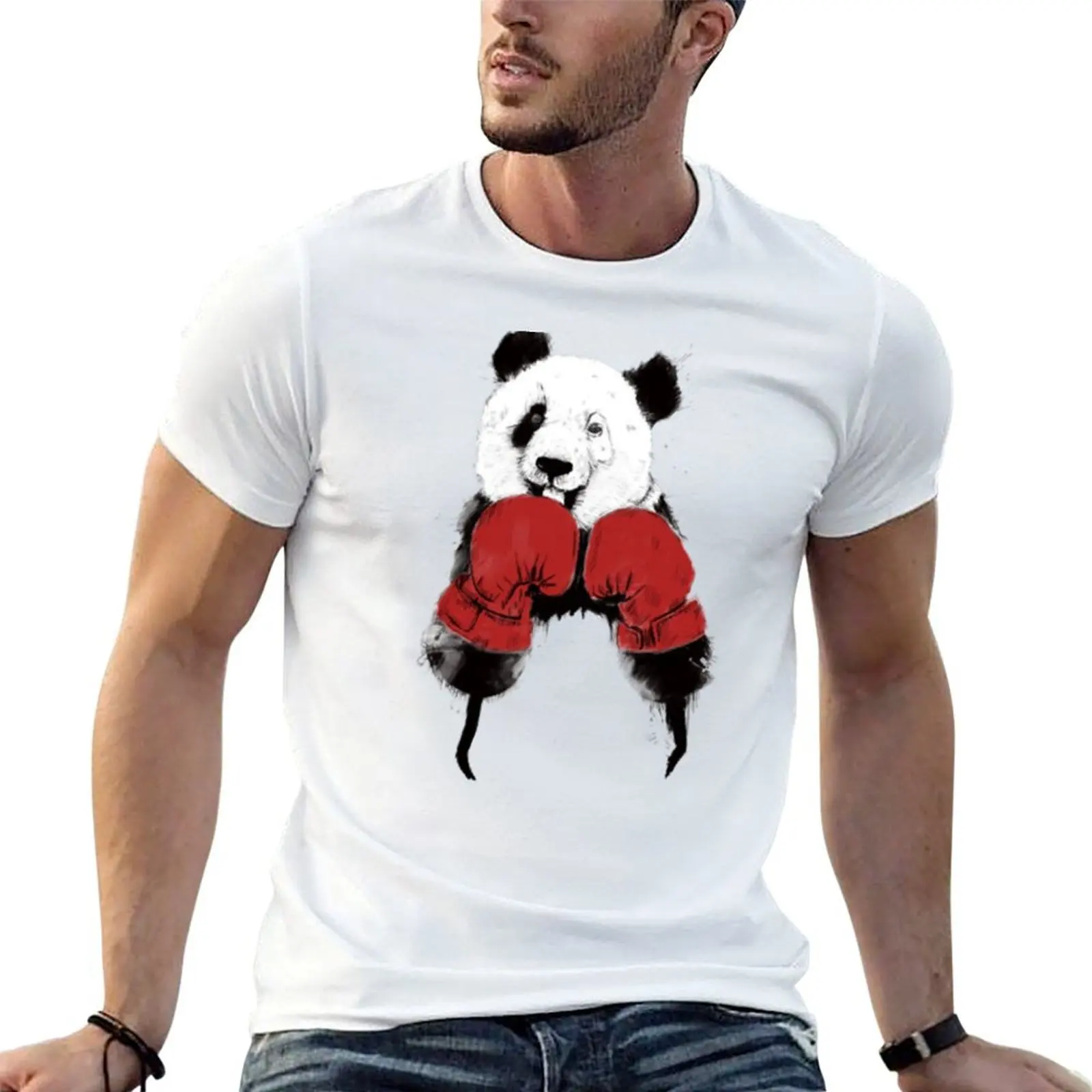 

Boxing Animal Funny Boxer Panda Winner T-Shirt cotton t shirts man 100% printed t shirts for man T-Shirt
