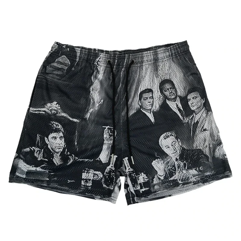2025 Summer New men training short pant fitness Casual Shorts mesh Fitness quick-drying Embroidery mesh Breathable sports Shorts