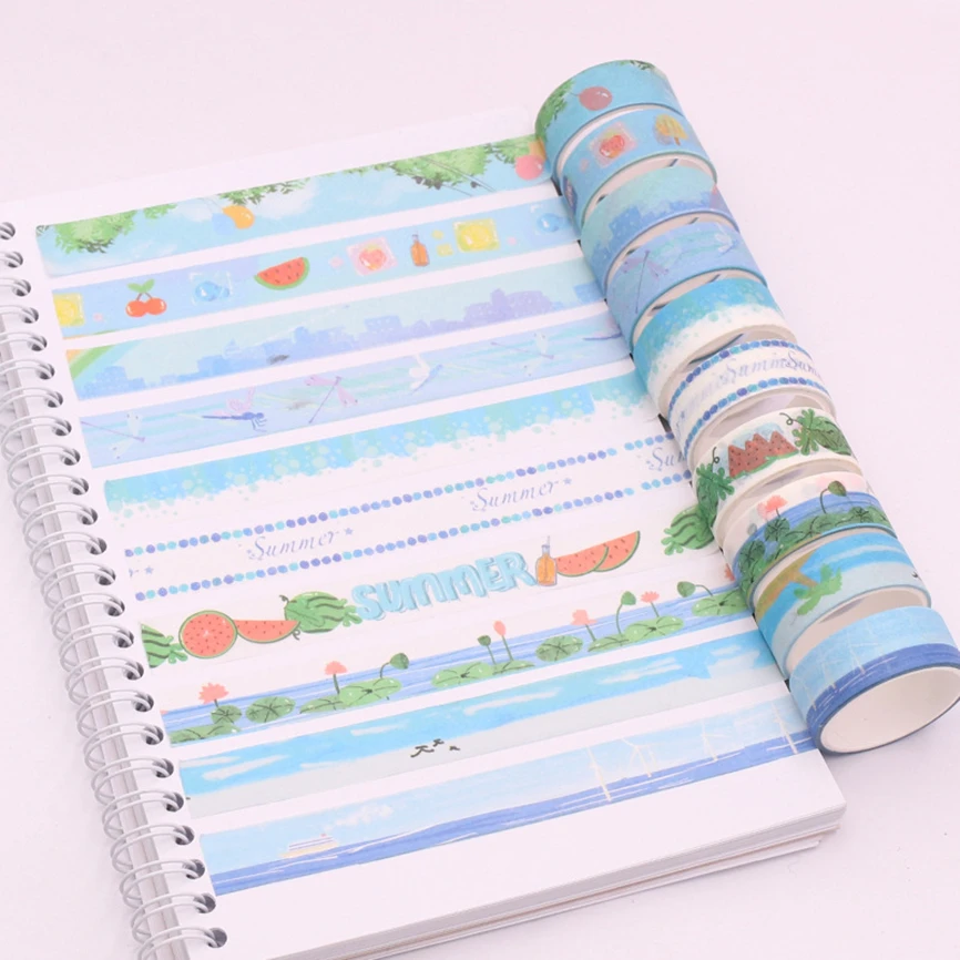 10 Rolls Washi Tape Set Cinta Adhesive Four Seasons Decoration Stickers Ledger Masking Tape Cute Washitape Creative Diy Naklejki