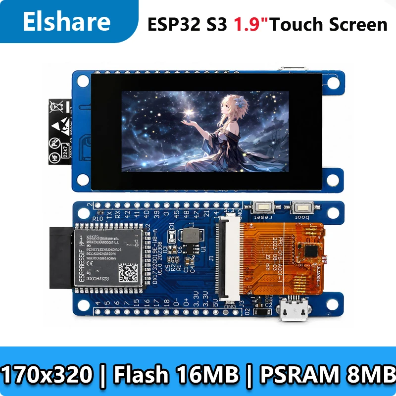 ESP32 S3 Development Board 1.9 inch LCD Capacitive Touch Screen 1.9inch Display N16R8 170×320