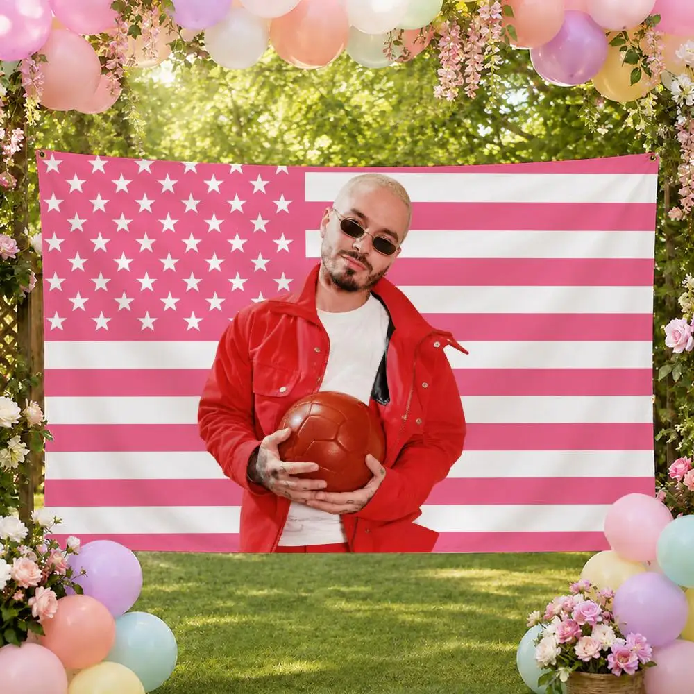 Music Latin Global Music J-J Balvin Flags Fan Banner Tapestry Wall Hanging Garage BarDorm Camp Party Outdoor Home Decor Gift