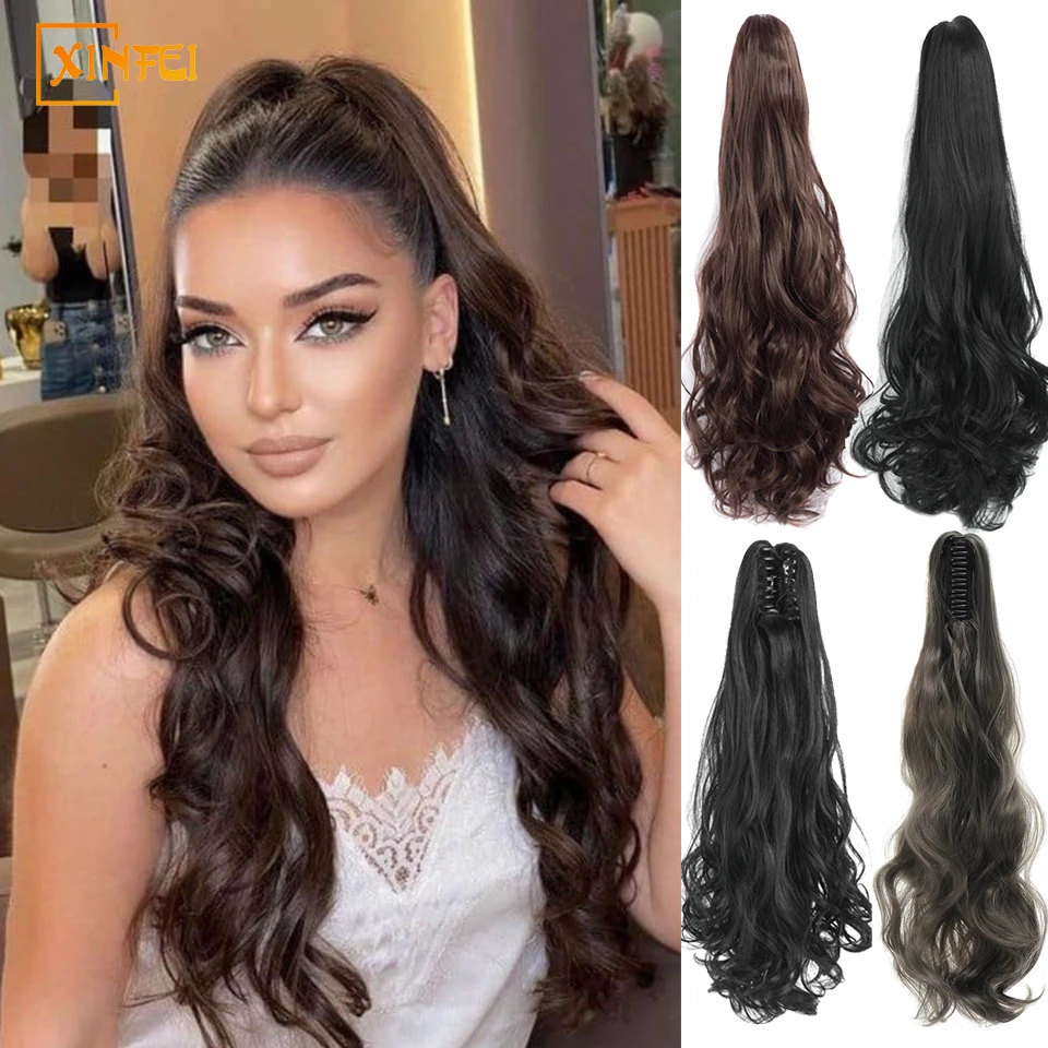 

Synthetic Ponytail Wig Female Long Curly Hair Big Wave Gripping Clip High Ponytail Fluffy Natural Long Hair Ponytail Braid