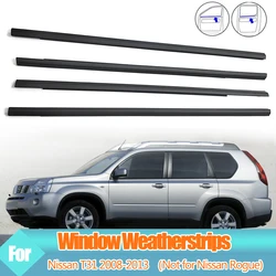 4PCS Car Outer Windows Rubber Weatherstrip Sealing Strip For For Nissan X-Trail T31 2008-2013