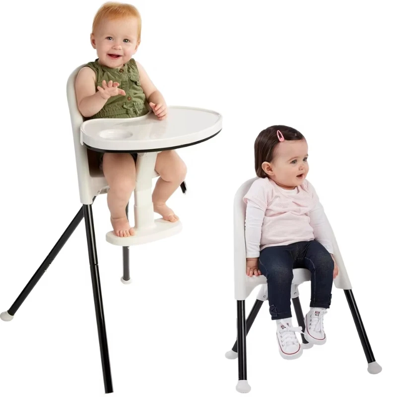 Modern Portable Plastic Kid's High Chair for Infant Baby Children Feeding & Nursing Combined with Baby Low Stool view 4