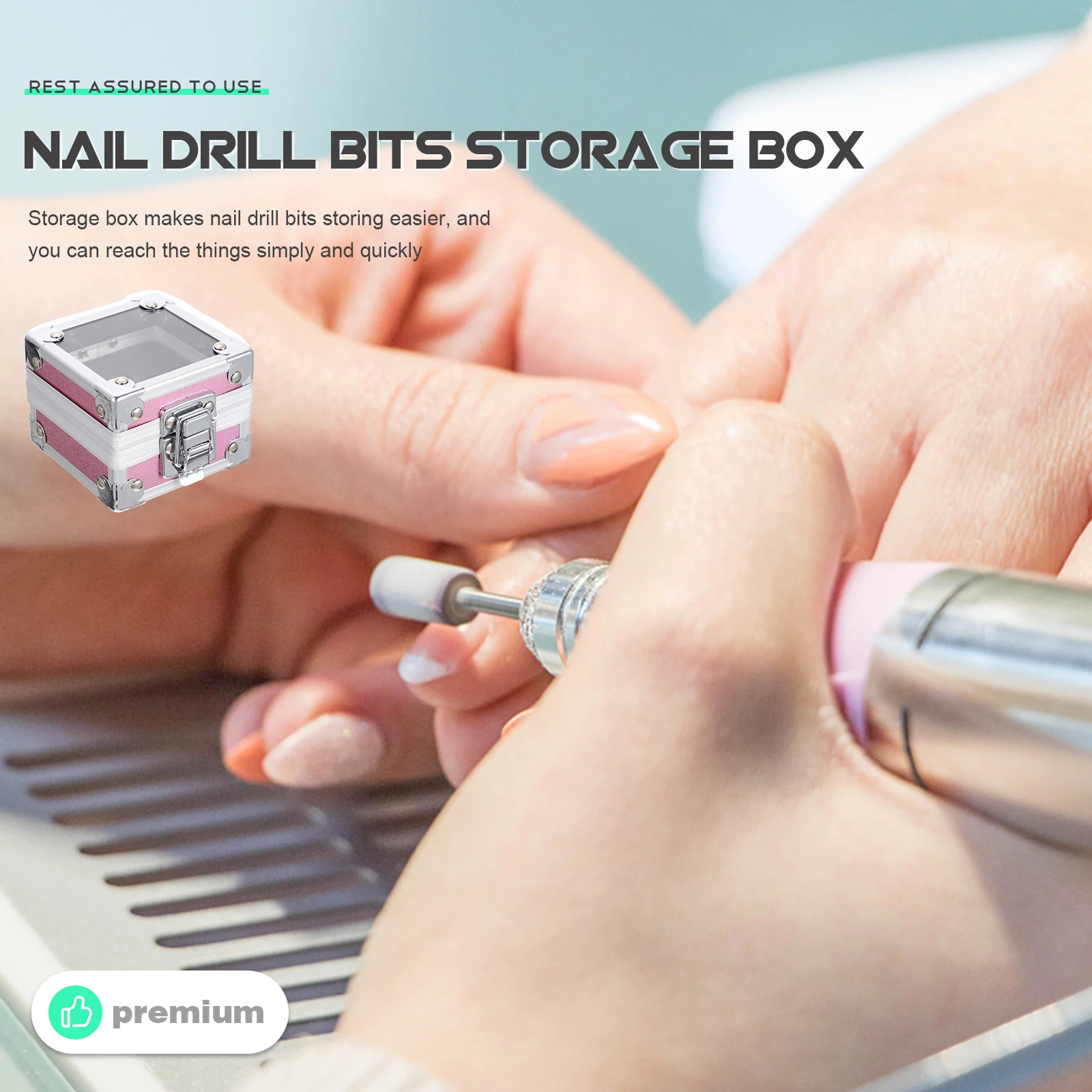 

Nail Drill Bits Storage Box for Manicure Polisher ganizer Acrylic Display Case Nail Art Grinding Head Container Tools Box Home