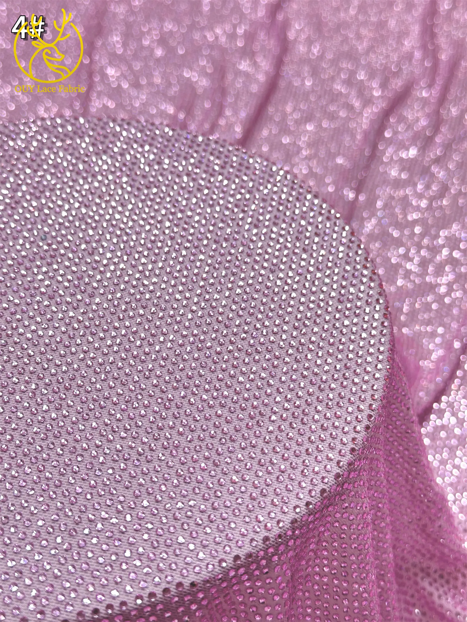 Luxuriöser Glas-Strass-Spitzenstoff im afrikanischen Stil, 2026 französischer und nigerianischer Stretch-Spitzenstoff, Party-Kleid, in 1 Yard genäht. – Detail 11
