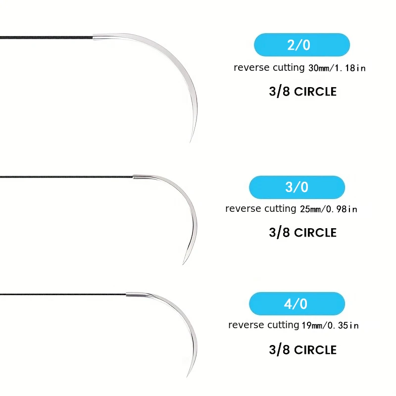 5 قطعة خياطة الأسنان إبرة جراحية للأسنان موضوع طبي خياطة الممارسة الجراحية عدة مظاهرات التدريس 2/0 3/0 4/0