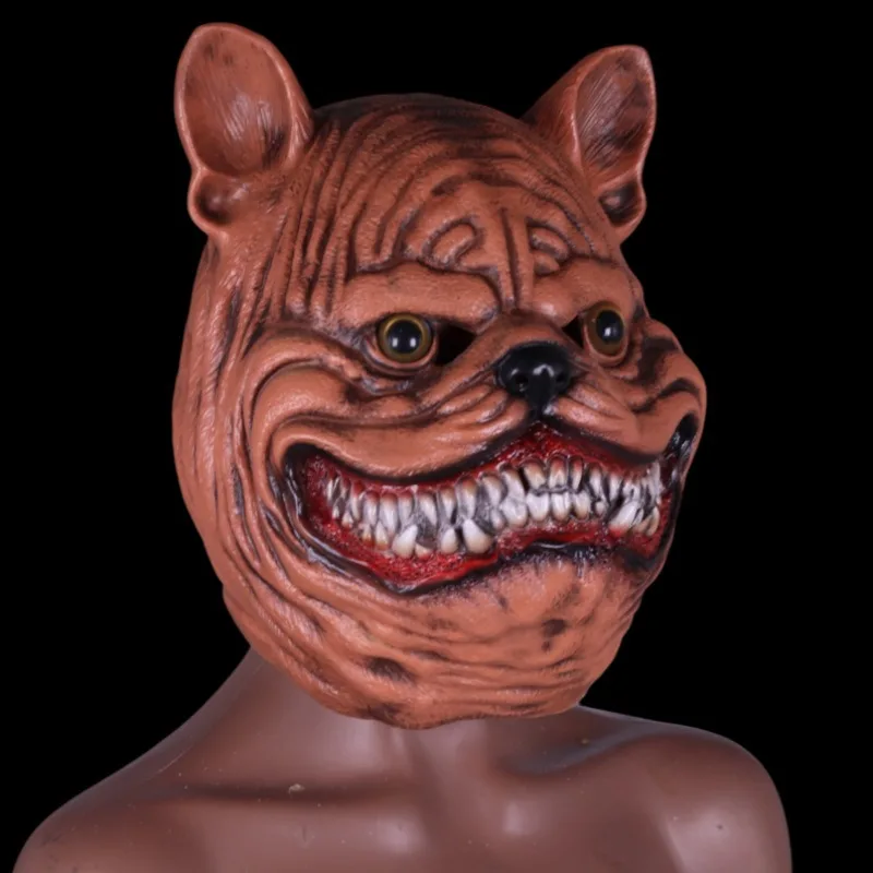 Dog Mask Halloween Mask Dinosaur Dog Mouth Latex, Funny Pet Hood Movable Teeth Pet Dress Up