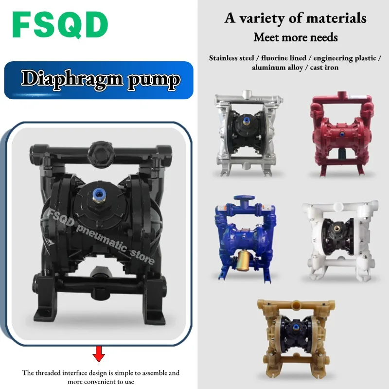 Diaphragm pump pneumatic Stainless steel fluorine lined engineering plastic aluminum alloy cast iron QBY-50 QBY-40 QBY-25 QBY3