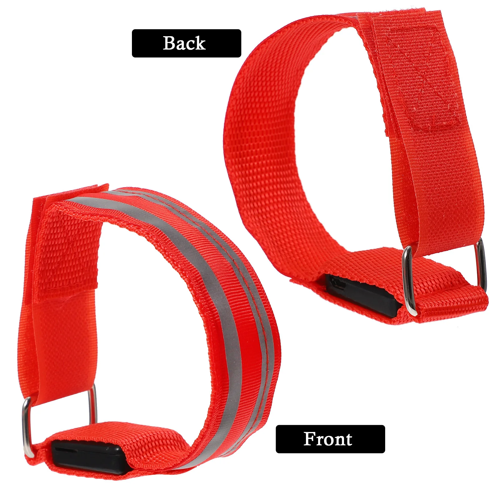 قطعتان من الأساور المضيئة LED القابلة لإعادة الشحن، سوار معصم رياضي وامض، متين ومريح للجري الليلي