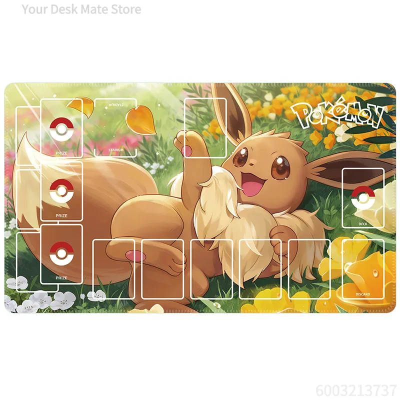 Pokemon TCG Playmat Eevee Pikachu Rayquaza Pixel Art Card Game Mat Large Mousepad Desk Pad Non-Slip Rubber Anime Gamer Gift