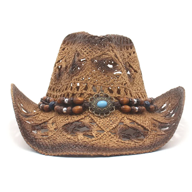 New Arrival Scenic Spot Outdoor Beach Ethnic Style Western Cowboy Hat Sun Protection Sun Shade Straw Hat Jazz Top Hat Hat