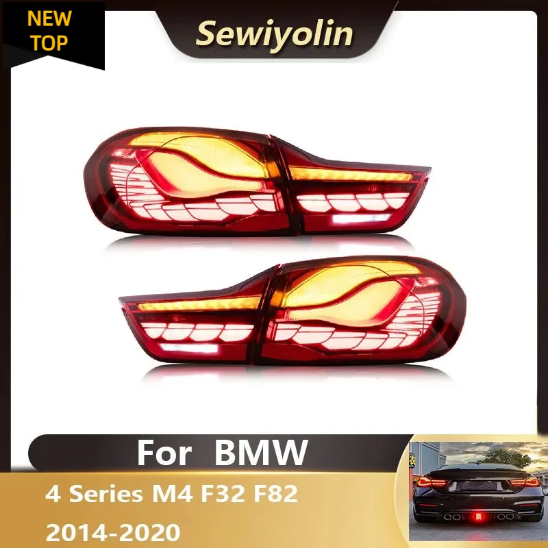 

Автомобильные аксессуары, светодиодные задние фонари для BMW M4 4 серии F32 F82 2014-2020, подключи и работай, анимационные дневные ходовые огни сигнала