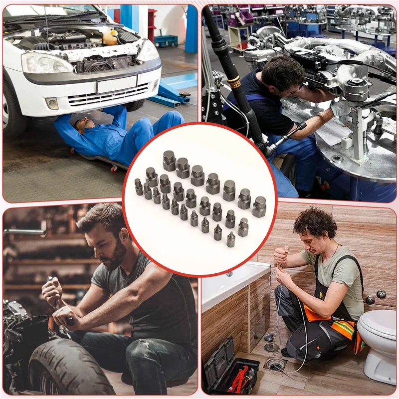 ABJO-25 ชิ้นสกรู Extractors Hex Shank Imperial Screw Remover เครื่องมือสําหรับสกรูที่เสียหาย Bolts Extractor เครื่องมือ