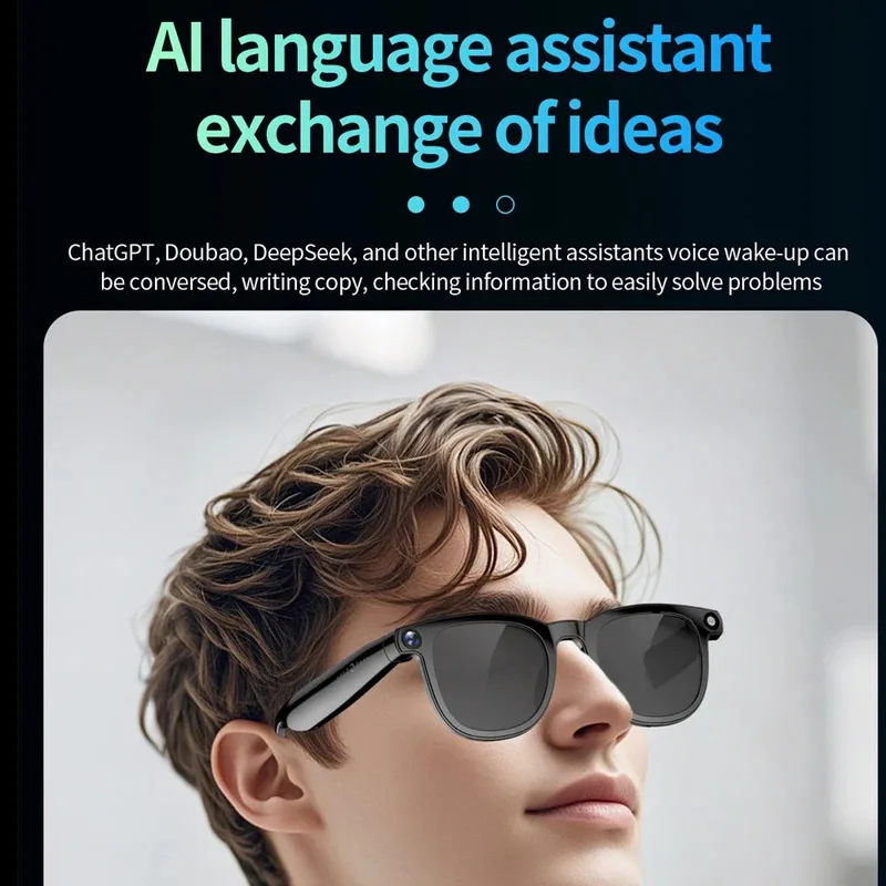 Sunglasses Men Women AI Smart Glasses 800W HD Camera Anti Blue Light The Map Translation Video Call Take Photos UV Protection
