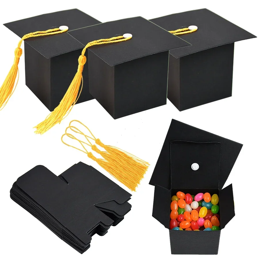 

10/20/30PCS Graduation Decorations Candy Box DIY Grad Cap Box for Graduation Gift Party Favors Decor Cake Boxes and Packaging