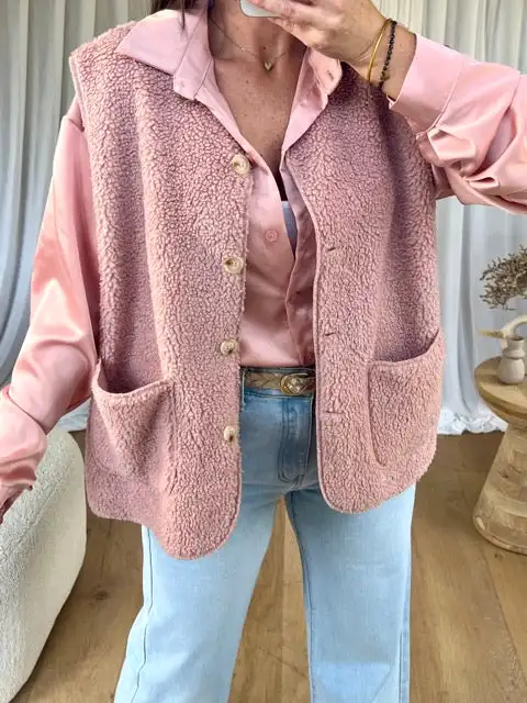 Autumn Winter Pink Lamb Fur Vest Gentle Color Cross-Border New Arrival Women's Fashion Outerwear