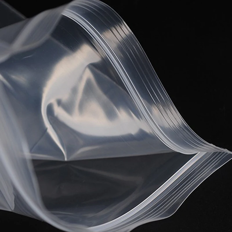 100PCS Plastic Bags Jewelry Zip Zipped Lock Reclosable Poly Clear Packaging Bags Different Size