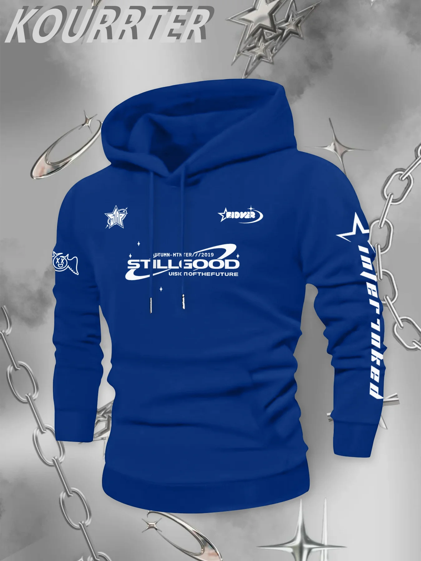 Y2K Herren-Sportjacke mit Kapuze und trendigen Mustern, warme Winter-Kapuzenjacke, modischer trendiger Hoodie – Detail 5