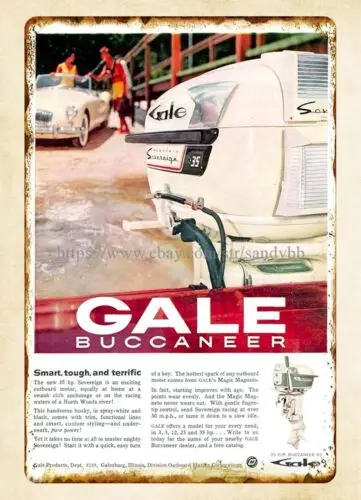 impressions décoratives murales 1959 GALE BUCCANEER. Panneau en métal intelligent, robuste et formidable