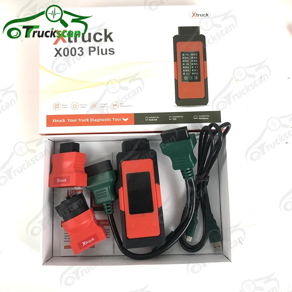 Intelligent diagnosis for Cum-mins with screen Xtruck X003 OBD voltage measurement truck diagnostic tool