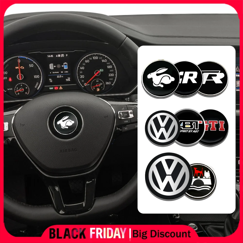 

45/50 мм автомобильный руль, декоративная наклейка, декоративная наклейка для Volkswagen VW R GTI ABT Golf Polo Tiguan Passat Touran