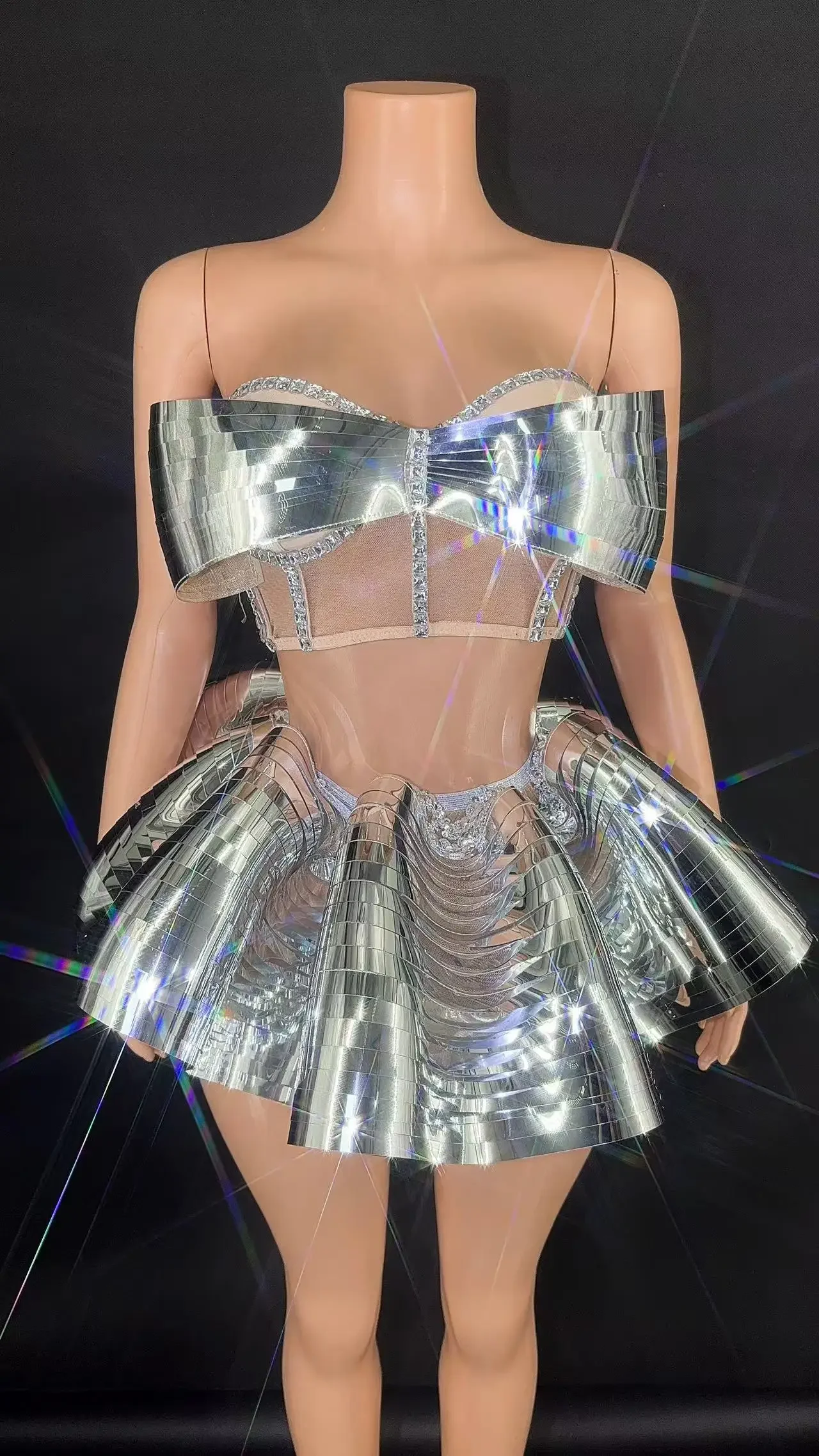 

Наряд для вечеринки, сексуальная блестящая разноцветная сетчатая прозрачная юбка с блестками, женское танцевальное платье для празднования дня рождения