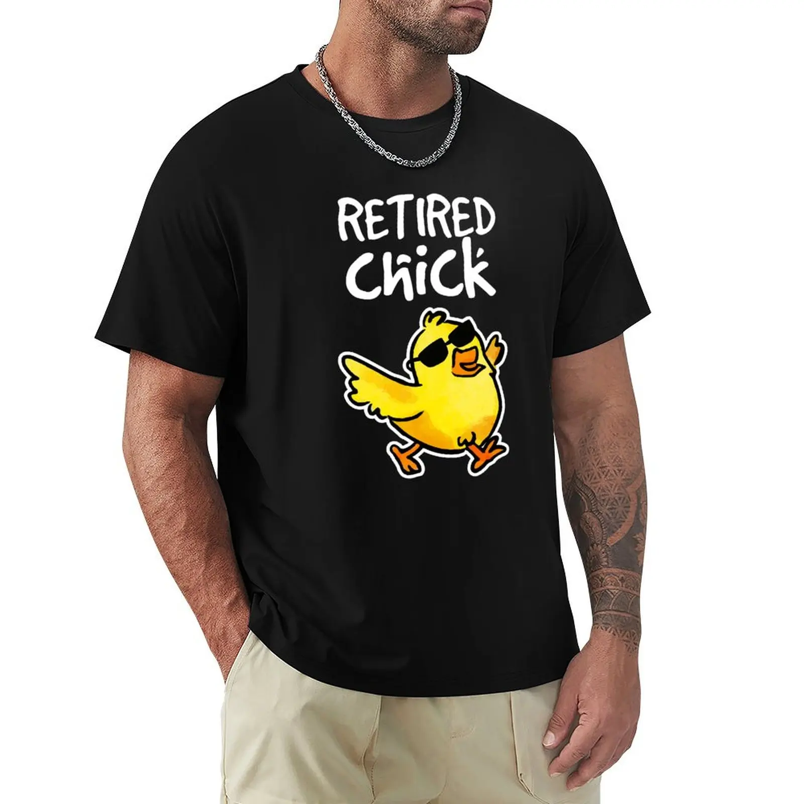 Retired Chick design, Funny Retirement Tee, Cute Retirement T-Shirt Work Duty Casual T-Shirt