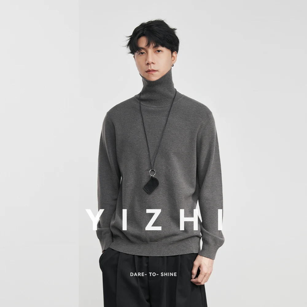 سترة دافئة من الصوف الألماني 10A مضادة للبكتيريا سترة ذات ياقة مدورة 2025 شتوية للرجال موضة فضفاضة متعددة الاستخدامات طبقات قاعدة طبقة بلوفر #4