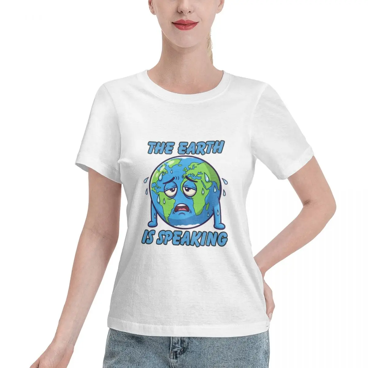 Reliable Item The Earth Is Speaking Climate Graphic Women's T-shirt All Season Loose Women Tshirt