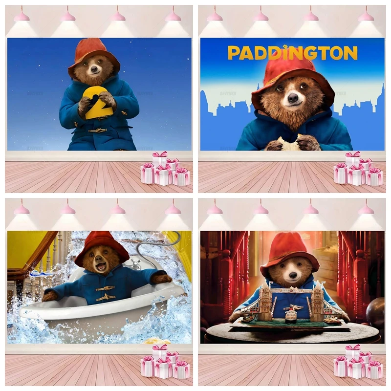 

P-Paddingtons Reusable Children's Birthday Party Backdrop Room Decoration Hot Blood Background Custom Photography Studio Banner