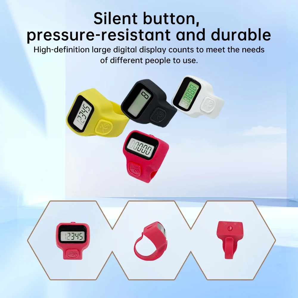 4 Colors LED Digital Counter Electronic Finger Clicker Handheld Silent Button Tally Counter For Golf Lap Counting