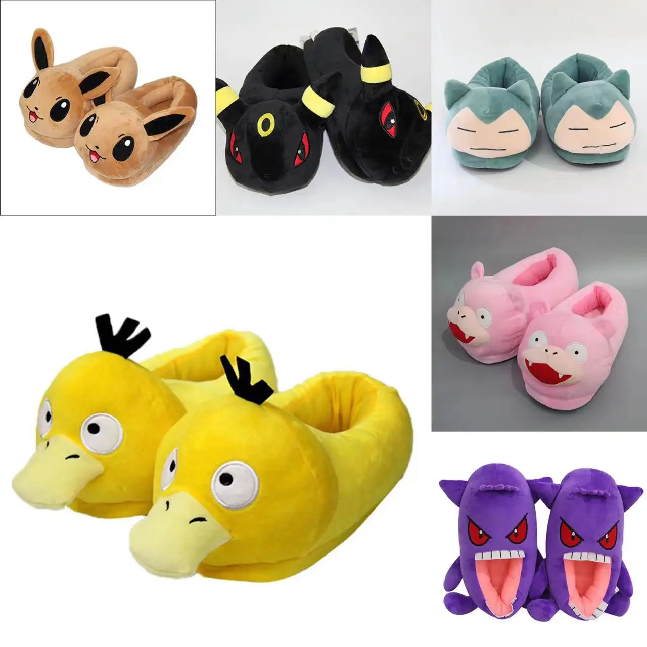 

Cartoon Anime Pokemon Snorlax Eevee Pikachu Gengar Winter House Warm Shoes Couple Cute Unisex Cotton Slippers