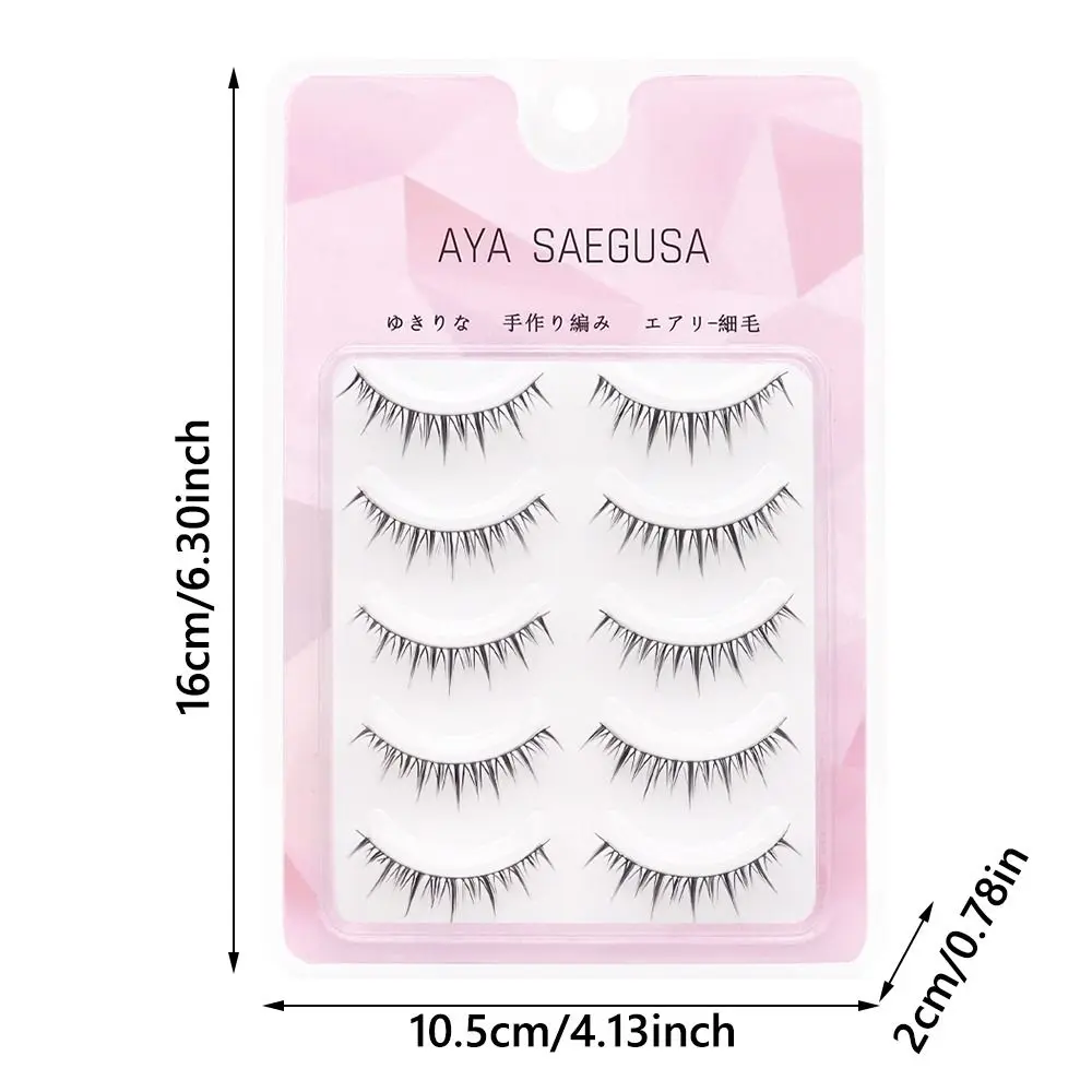 5 ดูธรรมชาติขนตาปลอมอะนิเมะเกาหลีญี่ปุ่น Spiky Fairy Lashes Wispy Faux Mink Lashes