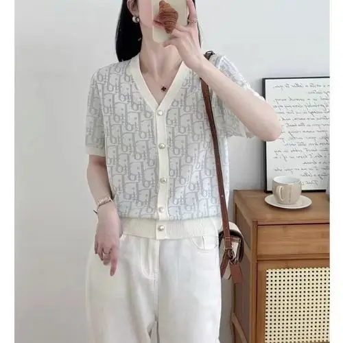 Women's V-Neck Knit Cardigan Summer 2025