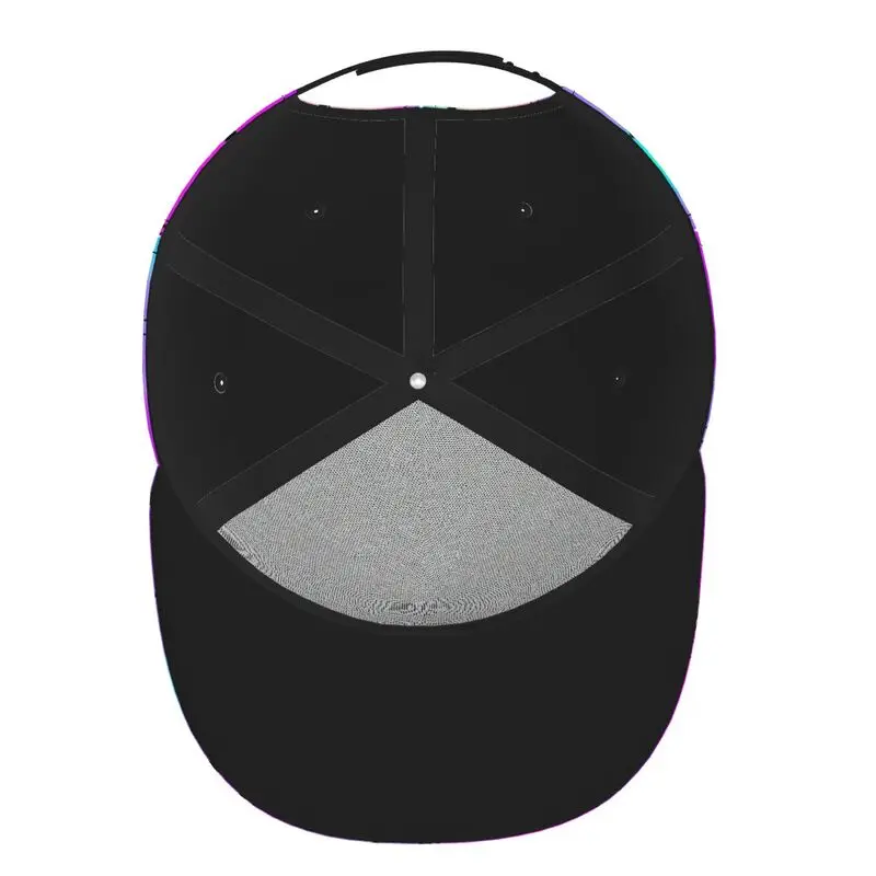 Bunte Regenbogen-Farbverlauf-Musiknoten-Snapback-Kappe, Hip-Hop-Baseballkappe mit flachem Schirm für Männer und Frauen, Musikfestival, Streetwear, verstellbar – Detail 4