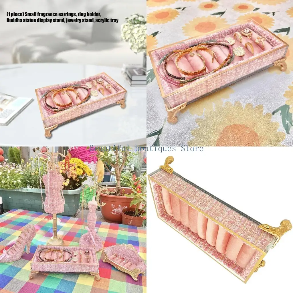 

U4LF Multifunctional Textile Display Platform For Rings Earrings Pendants Compact Storage Solution