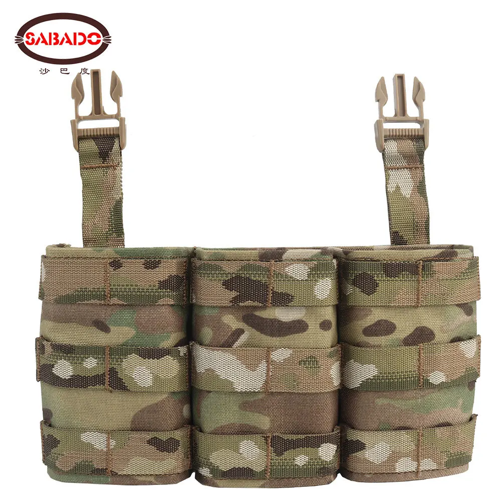 

Tactical Tall Front Panel Triple Magazine Insert Pouch For M4 AK47 LV119 FSCK AVS FCPC Hunting Airsoft Vest Paintball Bag