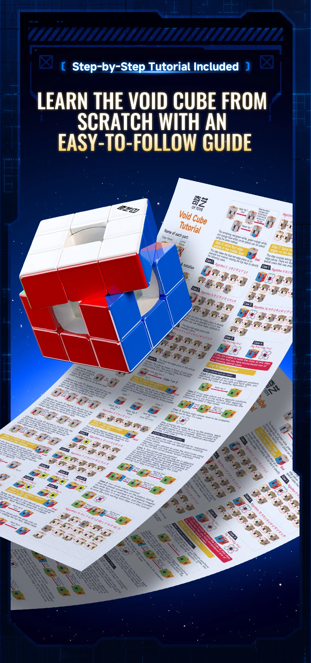QiYi Magic Cube Speed Void Cube Hohl-Magnetischer UV-Puzzle M 3x3 Stressabbauendes Puzzlespiel Kinderspielzeug Geschenk – Detail 10