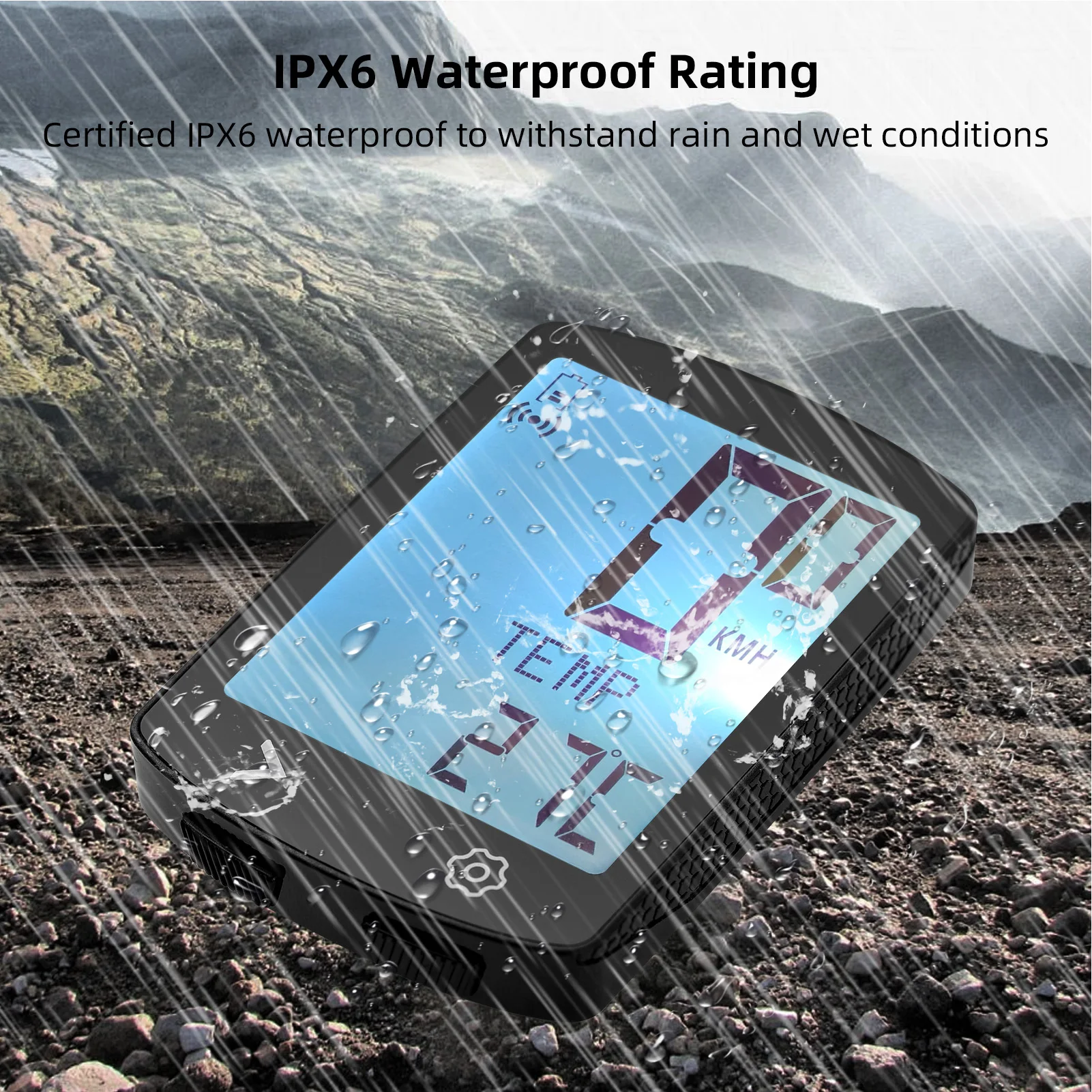 كمبيوتر لاسلكي للدراجة مزود بمنفذ USB قابل لإعادة الشحن ومتعدد الوظائف وشاشة عرض عالية الوضوح IPX6 وعداد مسافات الدراجة وعداد السرعة